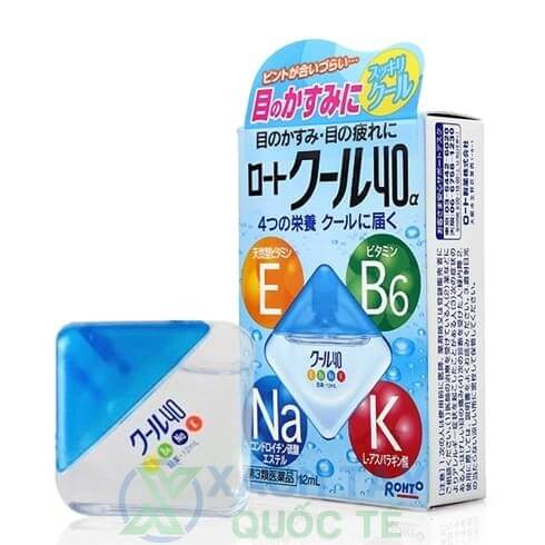 Màu xanh mát tối đa - Thuốc nhỏ mắt Rohto Nhật bản Vita 40 bổ xung vitamin (12ml)