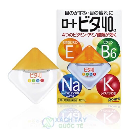 Màu Vàng Mát vừa - Thuốc nhỏ mắt Rohto Nhật bản Vita 40 bổ xung vitamin (12ml)