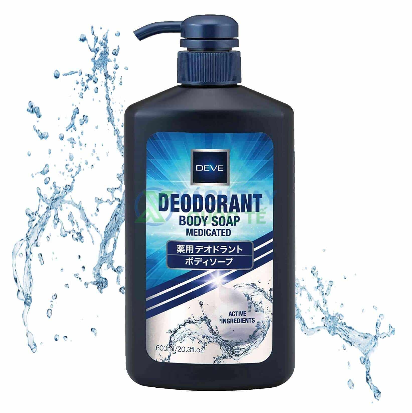 Sữa tắm khử mùi cơ thể Deve Deodorant Body Soap Medicated cho nam 600ml