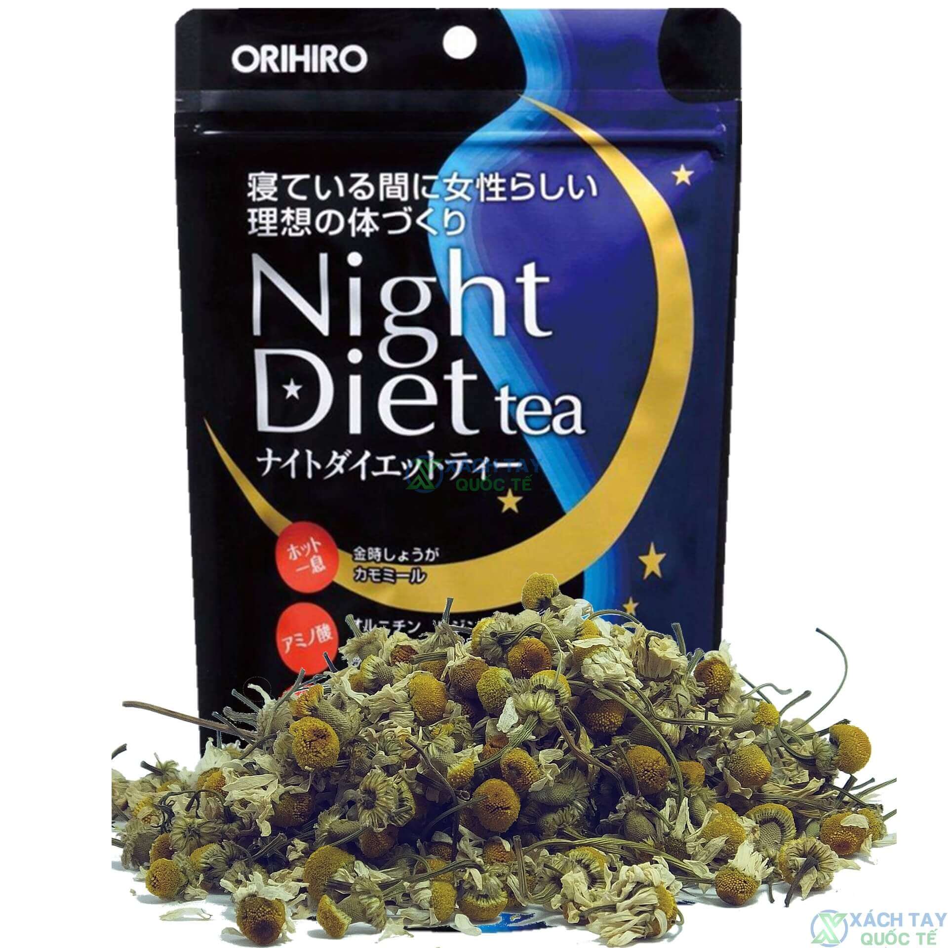 Trà giảm cân Orihiro Night Diet Tea 20 gói Xách tay Nhật Bản