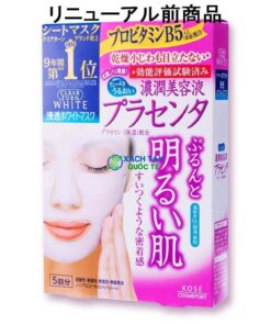 Mặt nạ Kose Cosmeport Clear Turn White Placenta  Mask dưỡng ẩm - mịn da