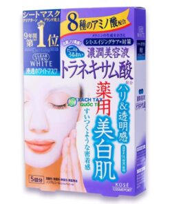 Mặt nạ Kose Cosmeport Clear Turn White Tranexamic Acid Mask dưỡng trắng.