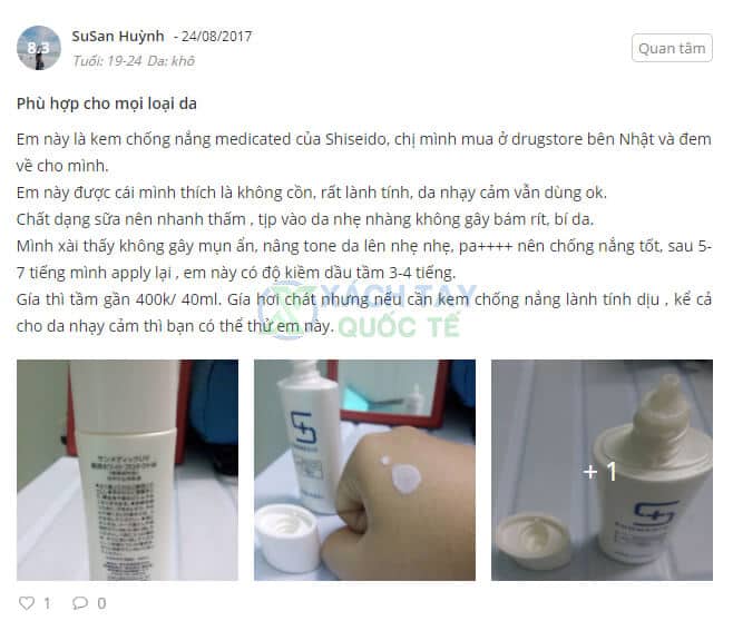 Review Kem chống nắng Shiseido Sunmedic UV Medicated White Protect