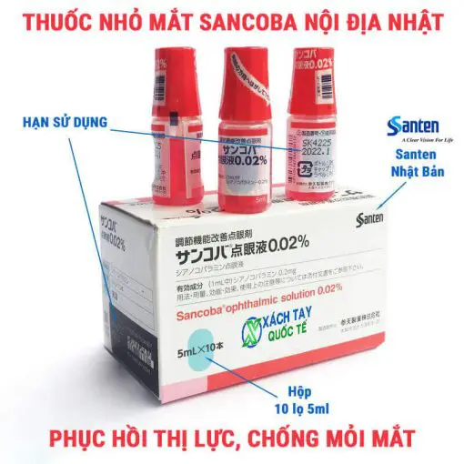 Nhỏ mắt Sancoba màu đỏ Nhật Bản 5ml