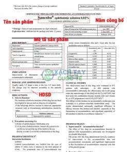 Thông tin nhỏ mắt Sancoba Japan 5ml